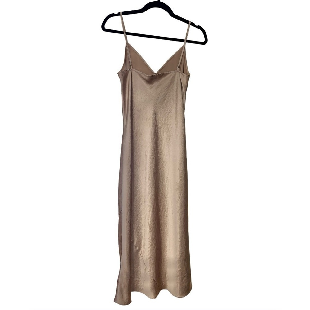 Wilfred- Only Slip Satin Midi Dress- HUMUS BEIGE- Size Small 👡👗✨ - Picture 8 of 12